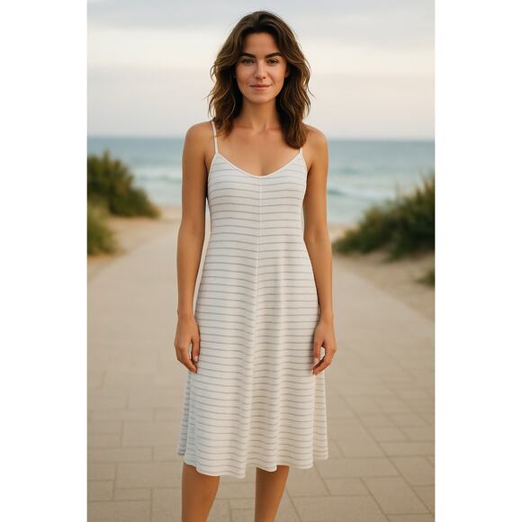 Johnny Was Pete & Greta Cream Heather Salmon Yellow Tank Dress Size Small NEW - Picture 1 of 10